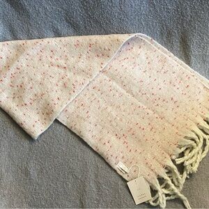 LC Lauren Conrad Cream and Red Speckled Scarf
